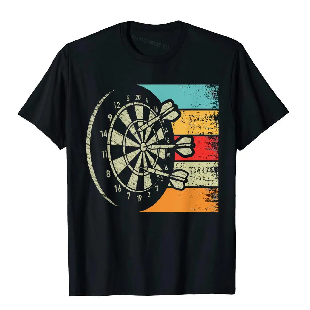 Vintage Darts Dartboard Bullseye Arrow Dart Lovers T-Shirt__B13930black
