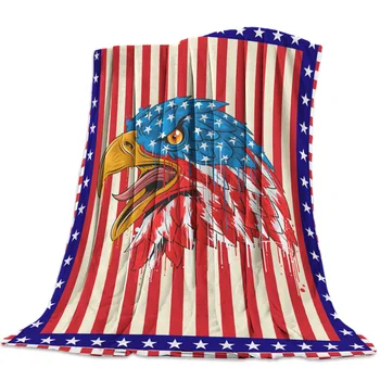 

Independence Day American Flag Eagle Soft Fleece Throw Blanket Blanket Fleece Blanket Sofa/Bed/Plane Travel Plaids Bedding Towel