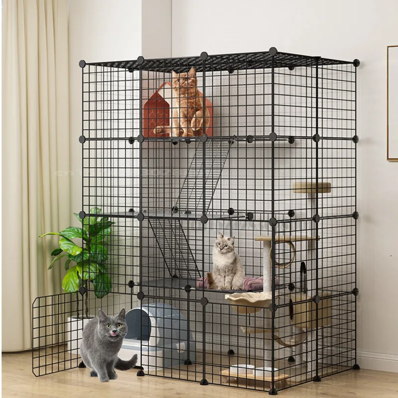 DIY Pet Cat Cage Indoor Outdoor House Multi Door Window Folding Detachable cat cage
