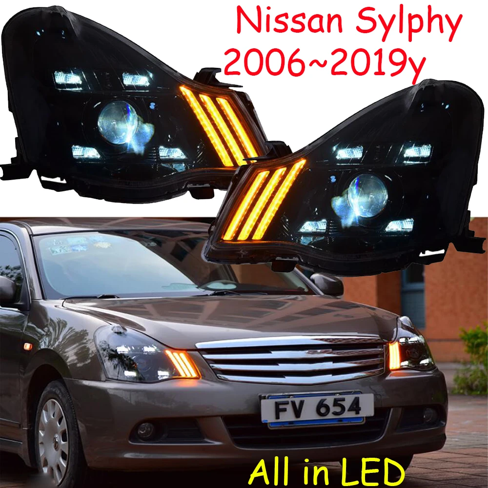 2006~ 2019y автомобиль bupmer головной свет для Nissan Sylphy фары sentra Bluebird автомобильные аксессуары все в светодиодный противотуманный фонарь для Sylphy фары