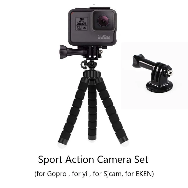 Action Camera Set Гибкая Спортивная экшн-камера аксессуары рукоятка для Gopro Go Pro Hero 7 6 5 4 ручной Дайвинг селфи палка Крепление для Yi 4K - Цвет: Action Camera Set