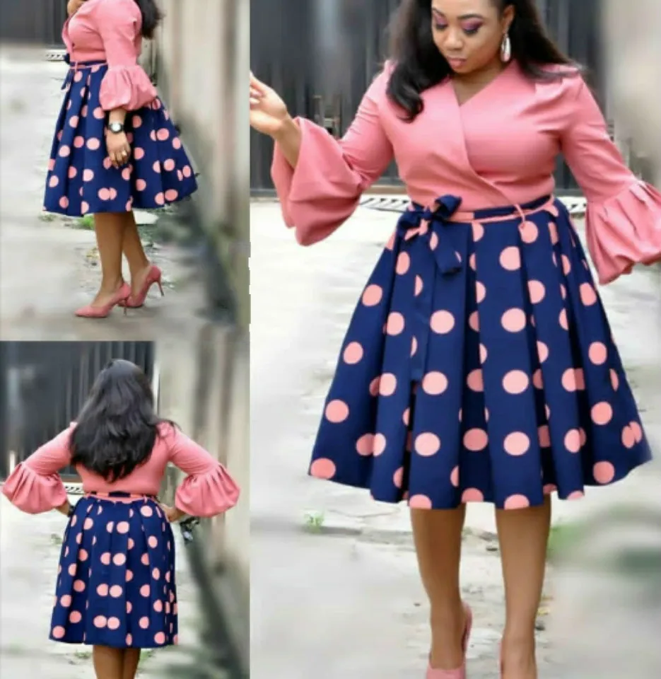 new summer elegent fashion style african women printing plus size polyester dress L-3XL