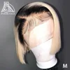 Poker Face 613 Blonde Lace Front Wigs Short Bob Brazilian Human Hair Wig 150% Density Remy Straight Hair T/1B 613 Short Bob Wigs 1