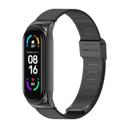 Universal Smart Bracelet Strap Accessory for Mi Band 7 (Milan Black)