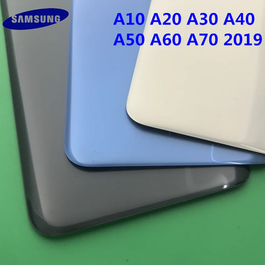 Для samsung Galaxy A10 A20 A30 A40 A50 A60 A70 оригинальная задняя крышка батарейного отсека задняя дверь корпус стеклянная панель Запасная часть