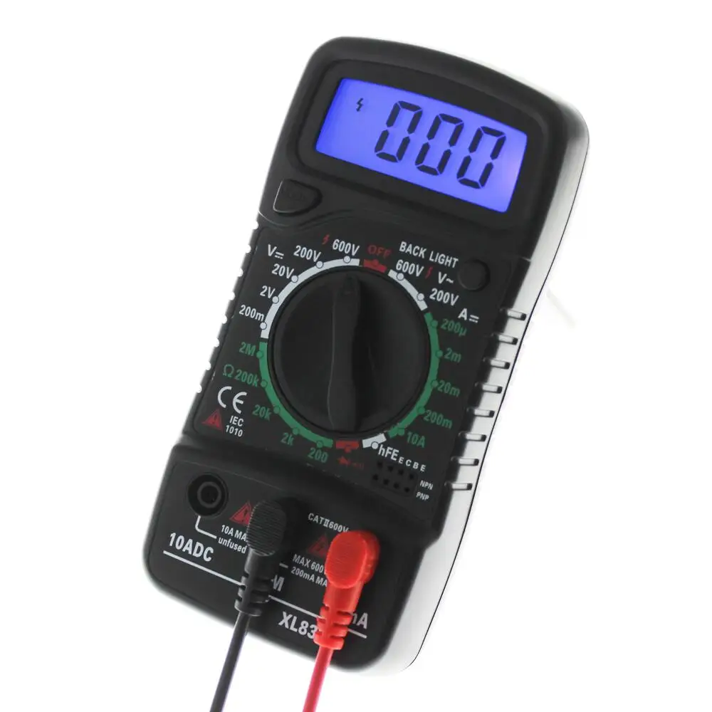 

Digital Multimeter Backlight AC/DC Ammeter Voltmeter Ohm Tester Meter XL830L LCD Multimetro electrical Voltage Current Meter