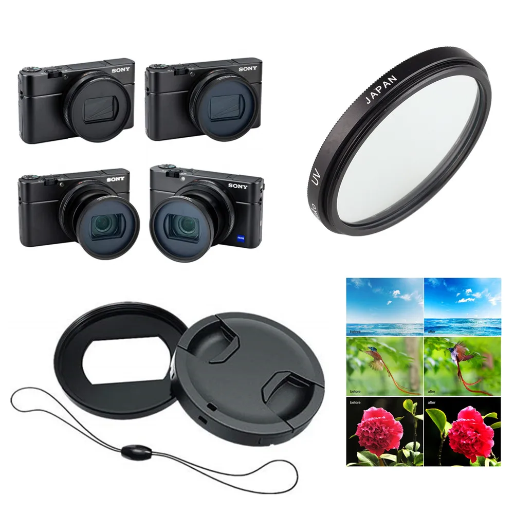 UV Adapter ring kit 52 мм УФ-фильтр и адаптер для крепления объектива крышка хранитель для sony RX100 Mark VII VI RX100M7 RX100M6 цифровой камеры - Цвет: UV Adapter ring kit