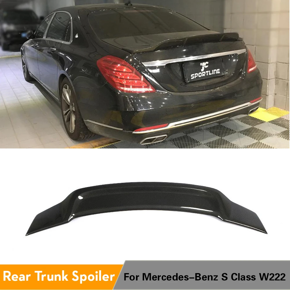 Задний спойлер для Mercedes Benz S Class W222 Sedan 2014 2019 губа багажника из углеродного
