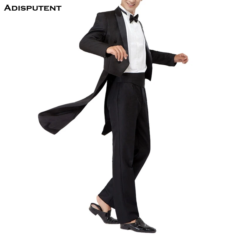 Disputent черное тонкое платье костюм мужской смокинг костюмы деловые официальные Блейзер брюки в деловом стиле набор Косплей Костюм из 2