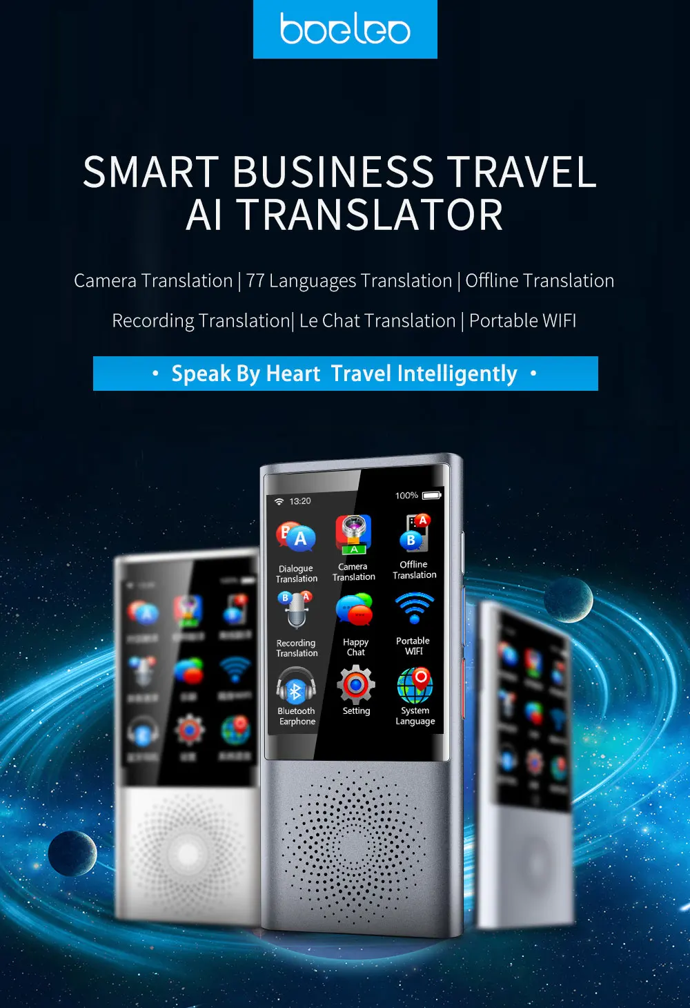 Boeleo smart AI global translator voice instant портативный vidro bateria несколько языков multilingue de voyage de voz одновременное