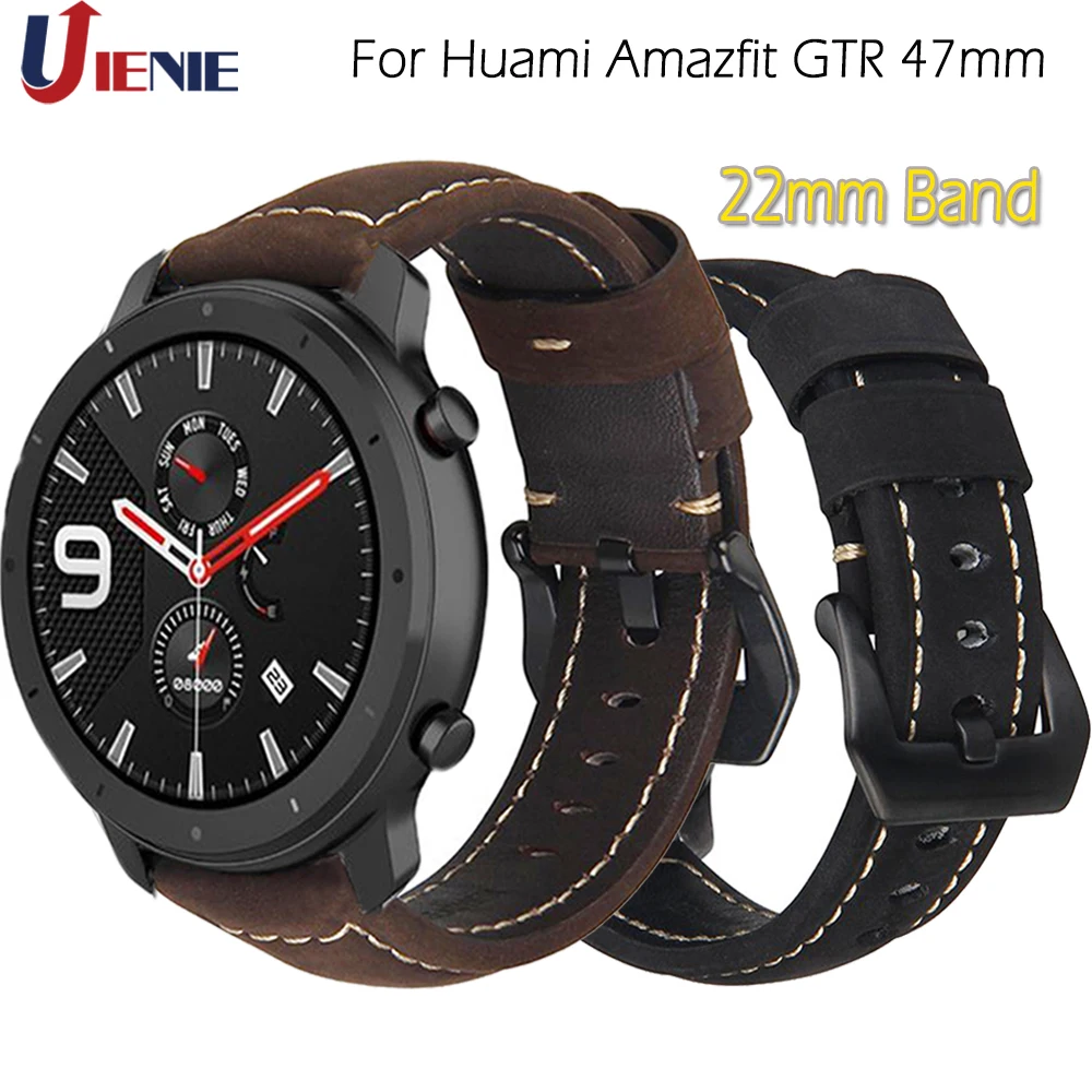 Для смарт-браслета AMAZFIT GTR 47 мм кожаный ремешок для Xiaomi Huami AMAZFIT темп Stratos 2/2S ремешок 22 мм сменный спортивный браслет Correa