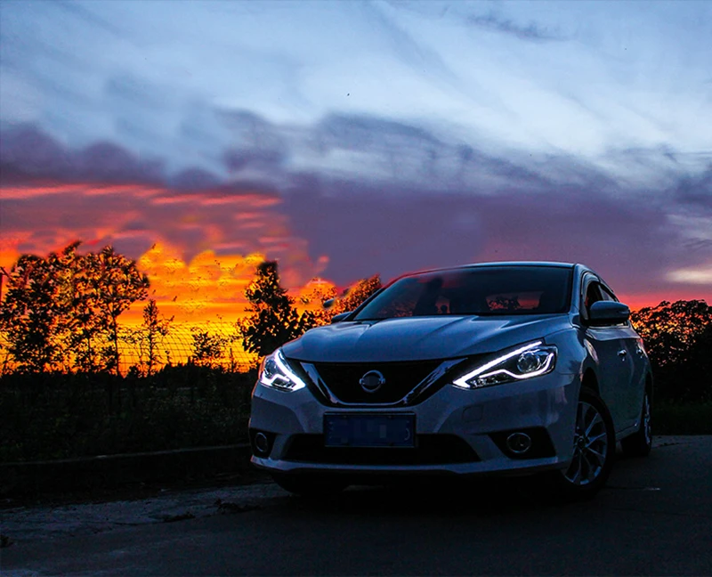 Светодиодный налобный фонарь для автомобиля для Nissan Sylphy Sylphy, светодиодный налобный фонарь, DRL Объектив, налобный фонарь H7 D2H HID