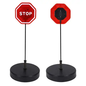 

LED Flashing Stop Sensor With Adjustable Stand Auto Parking Detector Tools For Garage Port Red Sign Black Base