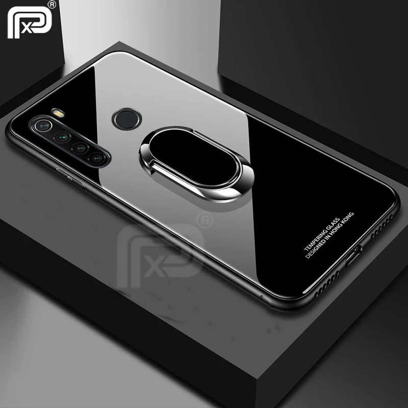 

For XIaomi Redmi Note 8T Note 8 Pro Case Tempered Glass With Ring Holder Hard Back Cover For Xiaomi Redmi Note8T Coques