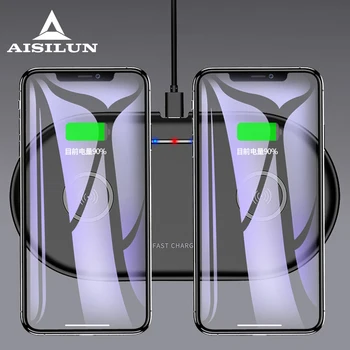 

20W 2in1 Qi Wireless Charger For iphone 11 XS MAX X 8 Dual 10W fast Charging Pad for Samsung S10 S9 S8 Huawei P30 Pro Mate 30 20