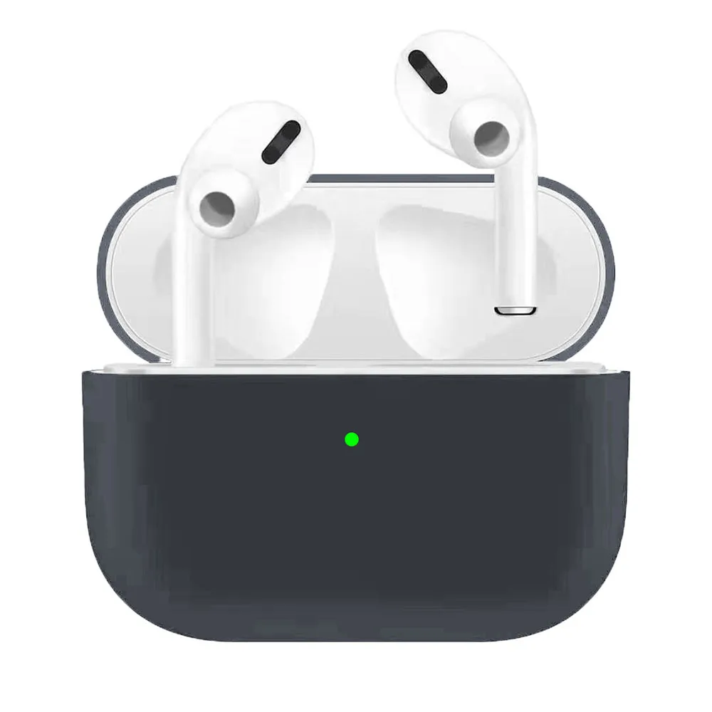 color 1 Чехол для Airpods Pro Чехол настоящий жидкий силиконовый чехол для Air Pods Pro зарядный чехол светодиодный Видимый мягкий приятный для кожи силиконовый чехол - Цвет: color 1