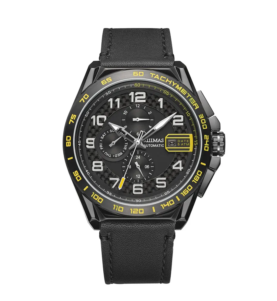 RUIMAS Роскошные брендовые модные спортивные механические часы кожаный ремешок Мужские автоматические часы Horloges Mannen reloj hombre 6771