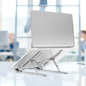 

Portable Laptop Stand Aluminium Foldable Notebook Stand For Macbook Pro Adjustable Laptop Holder Base Vertical Notebook Support