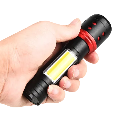 Мощный COB светодиодный фонарик USB Перезаряжаемый фонарь масштабируемый фонарик T6 светодиодный фонарь со встроенным аккумулятором водонепроницаемый фонарь