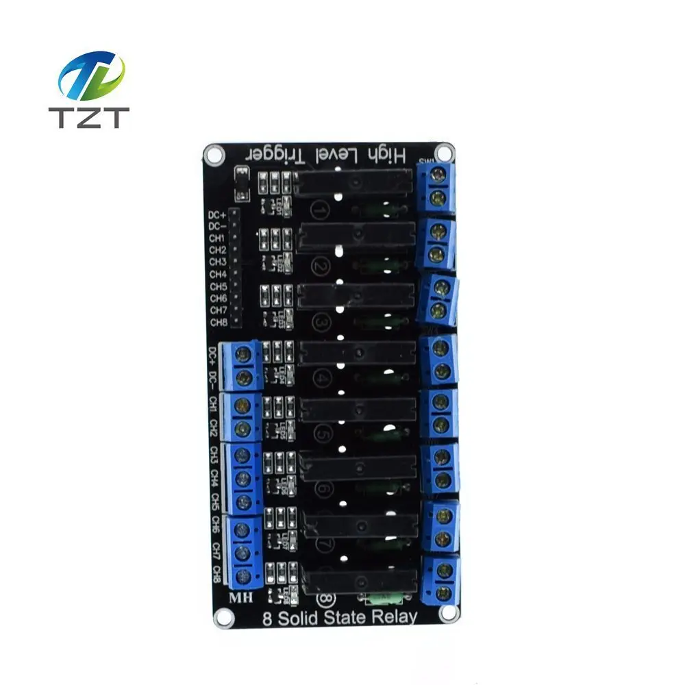 1 шт. 8 канальный 5 В DC релейный модуль твердотельный высокий уровень SSR AVR DSP для Arduino