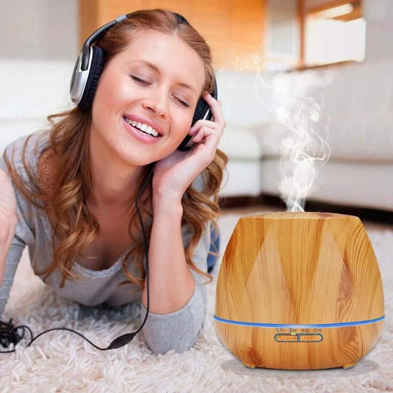 500Ml Remote Control Aroma Diffuser Ultrasonic Cool Mist Humidifier Air Purifier 7 Color Change Led Night Light For Office Home