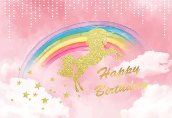 

Pink Photo backgrounds vinyl Birthday portrait rainbow dream like kids photo backdrops for photographic studio video props G-978