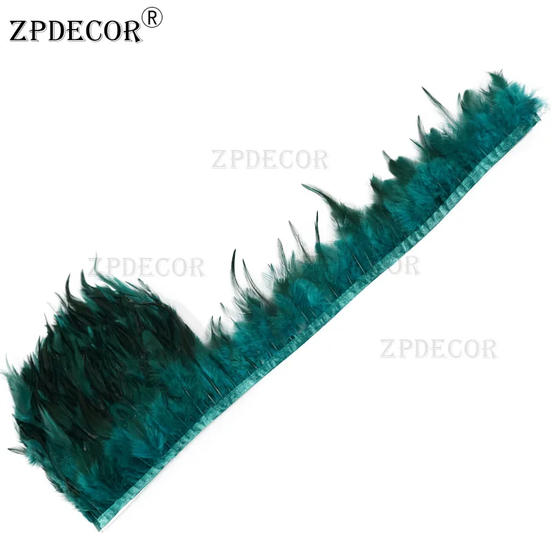 Zpdecor 1 ярд Куриные перья отделка украшения Качество производство одежды перья для ремесел - Цвет: Зеленый