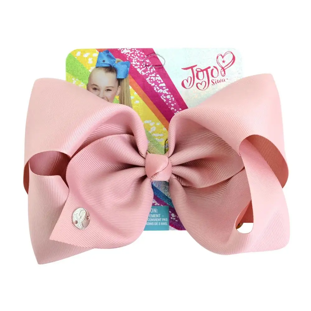 678-j-16 8 inch Large Jojo Bows Jojo Siwa Ribbon Bows With Clips For Kids Girls Boutique Solid Hair Clips Hair Accessories - Цвет: 678-j-16