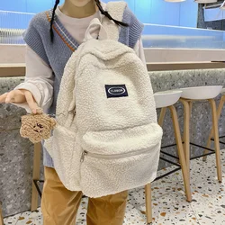 2021 Winter New Women's Backpack Fashionable Korean Student Cute Plush Backpack School Bag Backpack For Young Girls female