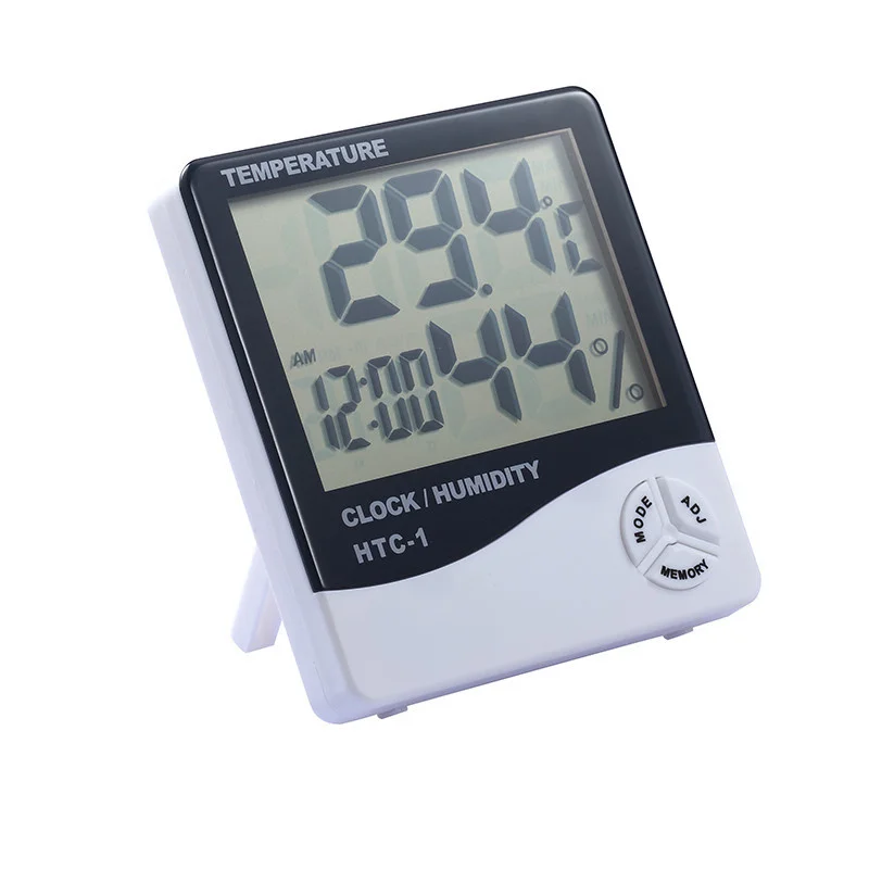 

2pcs/lot Digital LCD Indoor Thermometer Hygrometer Automatic Electronic Temperature Humidity Meter Gauge Clock