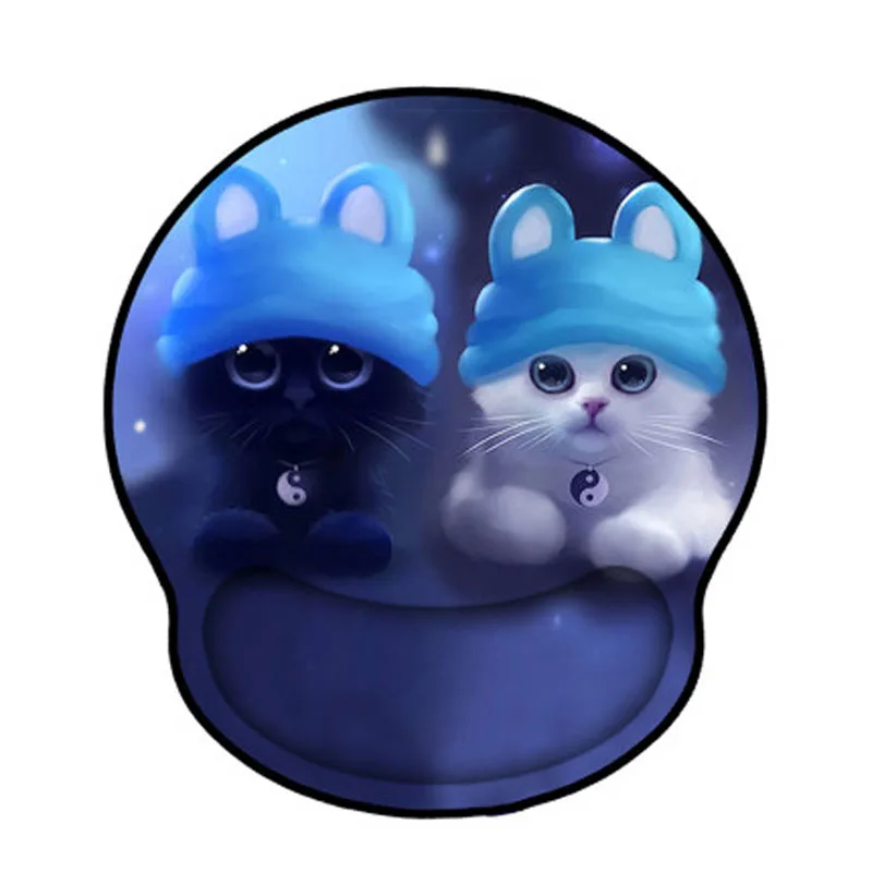 Couple Cat Милый коврик для мыши на запястье, для офиса, анимация, восхитительный домашний Коврик Для Мыши для ПК, ноутбука - Цвет: Couple Cat