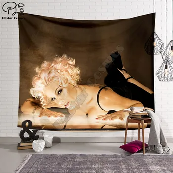 

Halsey character pattern Funny cartoon Blanket Tapestry 3D Printed Tapestrying Rectangular Home Decor Wall Hanging style-3
