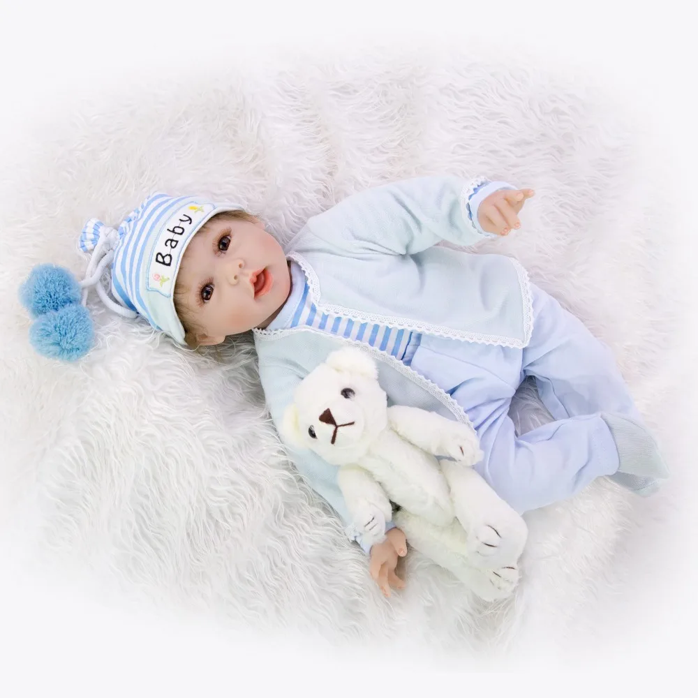 Boneca reborn bebe мальчик Новорожденные куклы 55 см Силиконовые Детские куклы reborn игрушки для детей подарок npkdoll