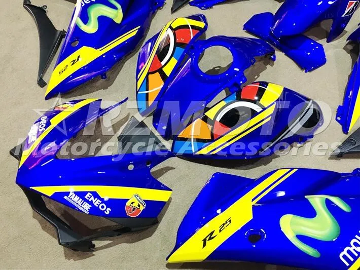 4 подарки ABS литьевая форма мотоцикл Обтекатели подходит для YAMAHA R3 R25- 15-19 Кузов Набор на заказ синий черный желтый