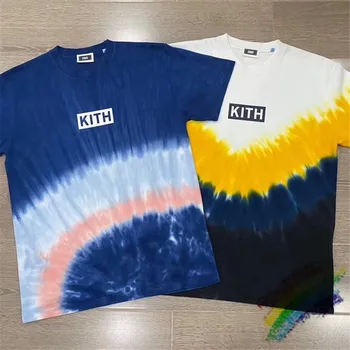

New KITH summer tie dye tee box logo T Shirt Men Women 1:1 High Quality Streetwear KITH T-shirt Top Tees