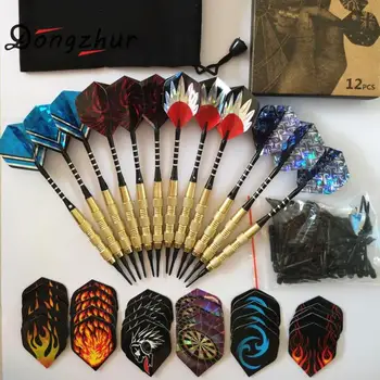 

18g 12pcs Safe Soft Needle Tip Professional Darts + Game Soft For Game 30pcs +100pcs Flights Indoor Tip Soft Sport Darts B8N1