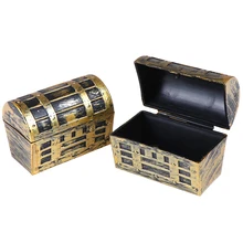 2 шт., винтажная Коробка С Сокровищами, мини-Пиратская шкатулка, чехол, детские игрушки для игр, кукольный домик, аксессуары, кукольный домик, миниатюрный