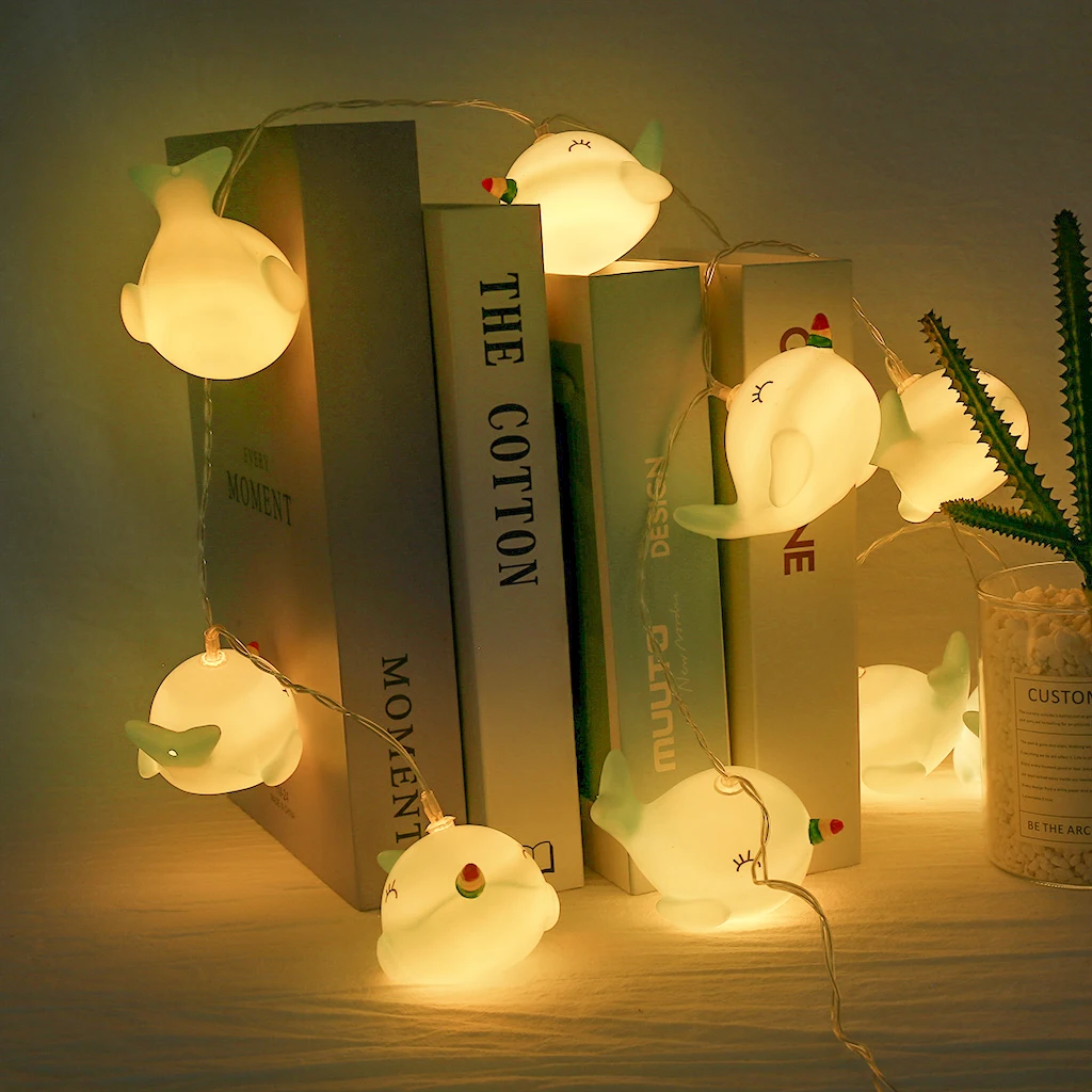 Dolphin/Star/Paw/Monster Silicon String Light Fairy Light Baby Room Decoration Christmas Halloween Indoor Decor String light D40