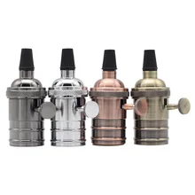 Алюминиевый держатель лампы с переключателем Ретро металлическая люстра аксессуары старинный держатель лампы металлические фитинги E27 Эдисон Винт