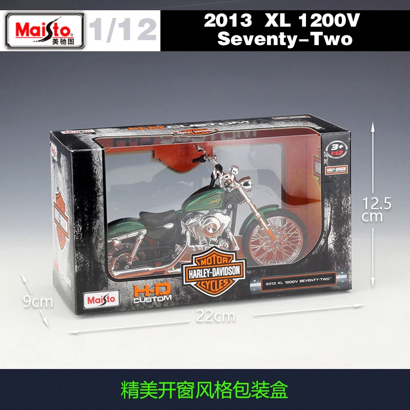 1:12 2013 XL 1200V Seventy Two Maisto модель автомобиля металлическая литьевая спортивная