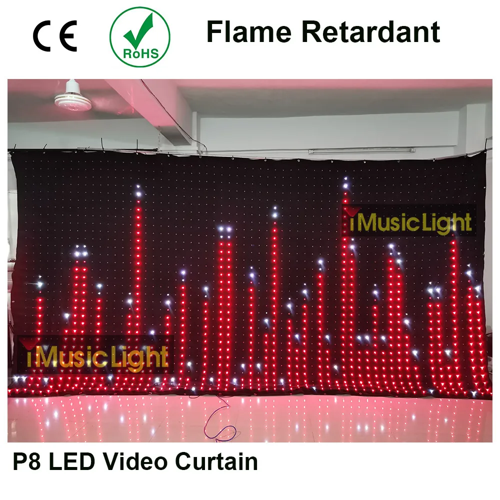 Ткань для проекции светодиодного Видео P8 3 mtr x 4 mtr PC/DMX Управление