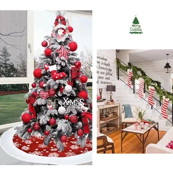 

Christmas Tree Skirt 1pc White Carpet Christmas Tree Skirt Base Floor Mat Cover For Christmas Tree Decoration New Year Home
