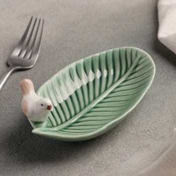 

Serving dish "Bird on a leaf", 15.5 × 8.5 cm, green