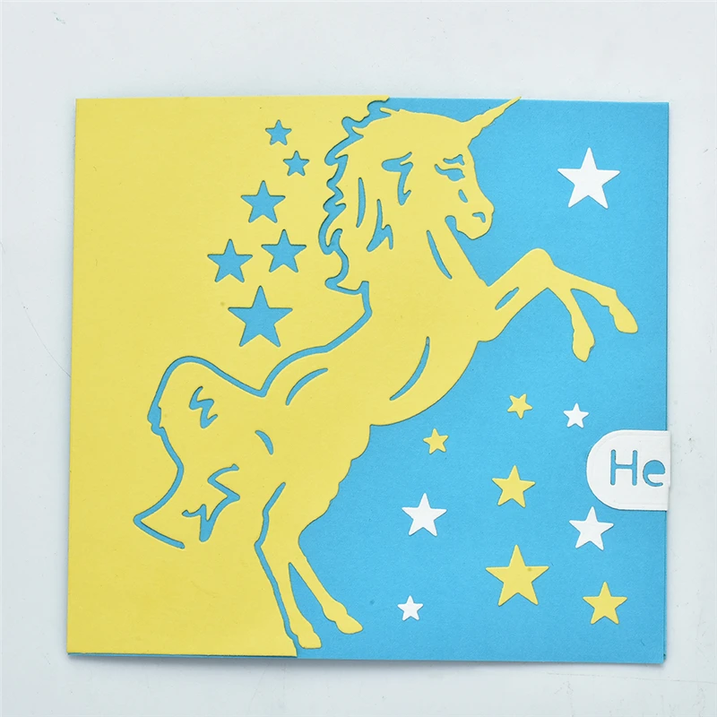 

DiyArts Unicorn Border Metal Cutting Dies Christmas Stencils for DIY Scrapbooking Embossing Paper Cards Die Photo Album Making