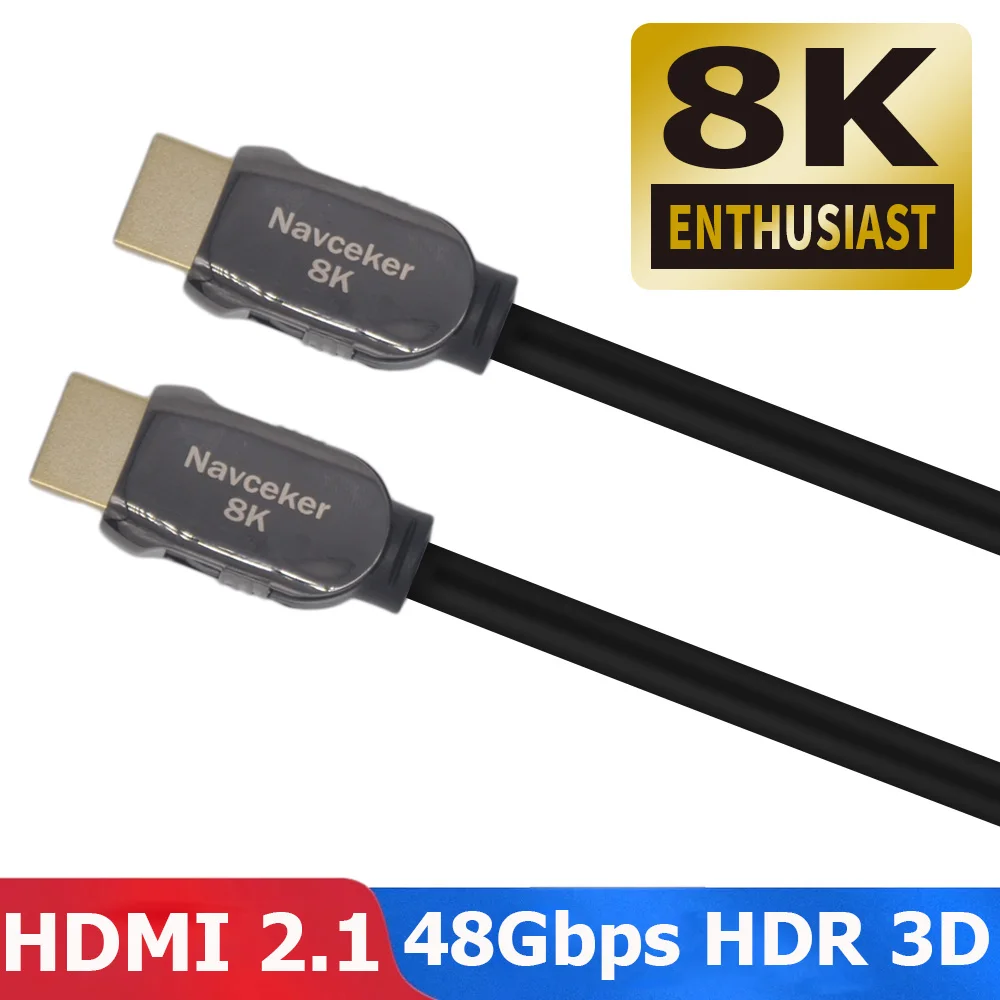 Последний 48 Гбит/с 8K HDMI 2,1 кабель BT2020 8K@ 60Hz 2,1 HDMI кабели 4K Кабо HDMI 2,1 UHD HDMI кабель 2,1 HDR 8K кабель для PS4 LG tv - Цвет: Черный