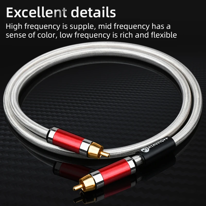 Ataudio Alta Fidelidade Coaxial 75digital Cabo Coaxial de Áudio Digital Hifi4-layer Blindado Rca Subwoofer Cabo de Áudio - Image 4