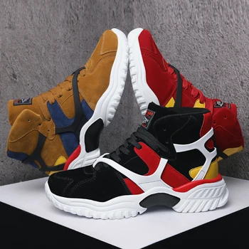 

2019 Fashion Brand Mens Shoes Casual Breathable Warm Adult Sneakers Male Shoes Tenis Masculino Man Footwears High Top Man Shoes