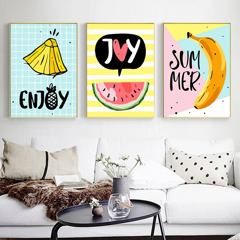 Банан Фрукты искусство холст картины Винтаж крафт плакаты с покрытием наклейки