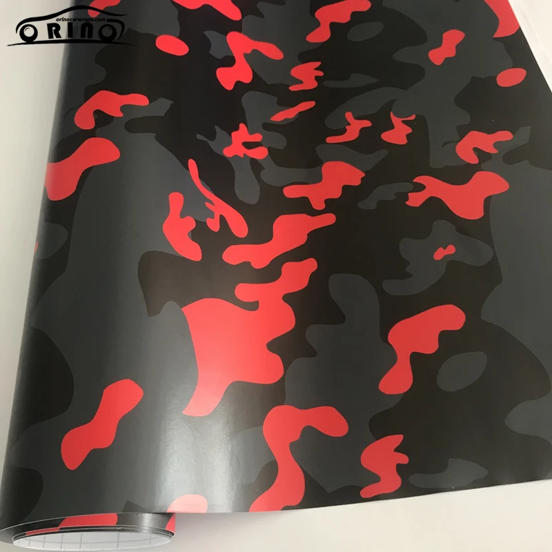 Black Grey Red Camouflage Vinyl Wrap Sticker-1