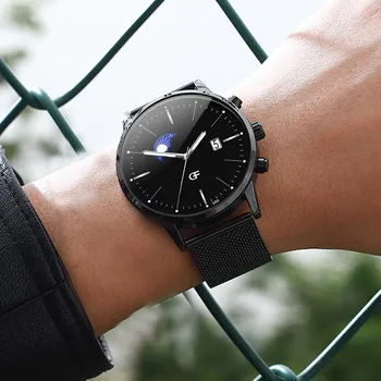 

2019 High-End Simple Calendar Fashion Men's Watch Quartz Slim Stainless Steel Watch Birthday Gift Relogio Masculino